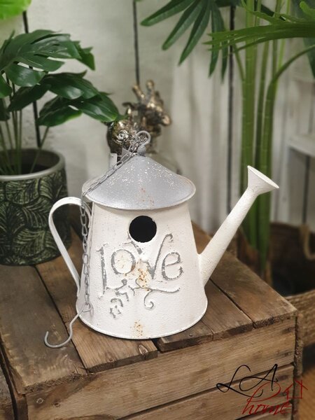 Dekorační ptačí budka ve tvaru konve - 19*19*25 cm - Clayre & Eef