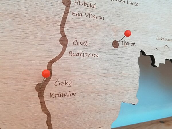 Dřevěná mapa České republiky