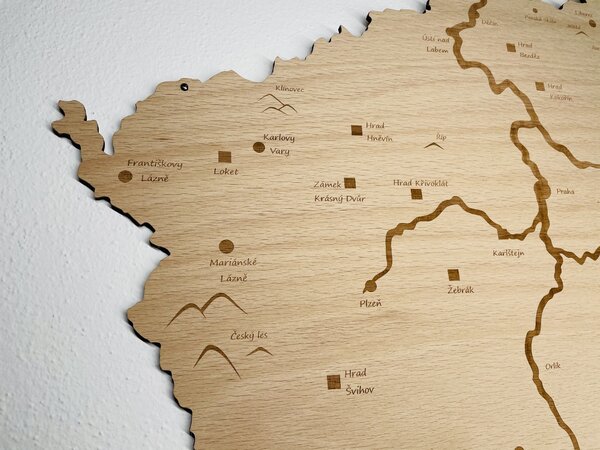 Dřevěná mapa České republiky