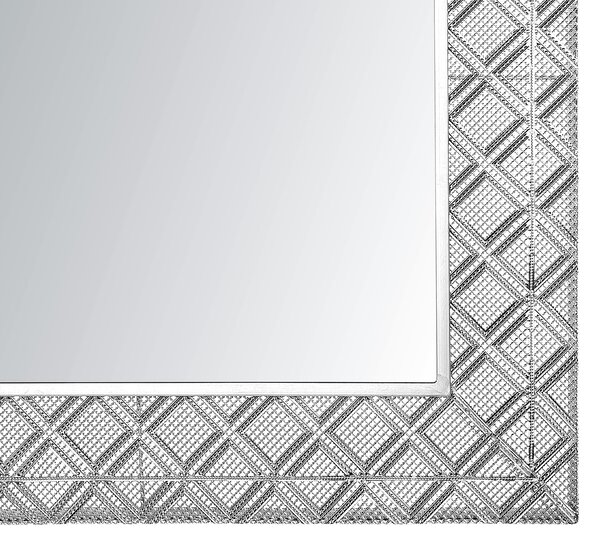 Zrcadlo EVETTES 80 cm 80 cm Kov Stříbrná