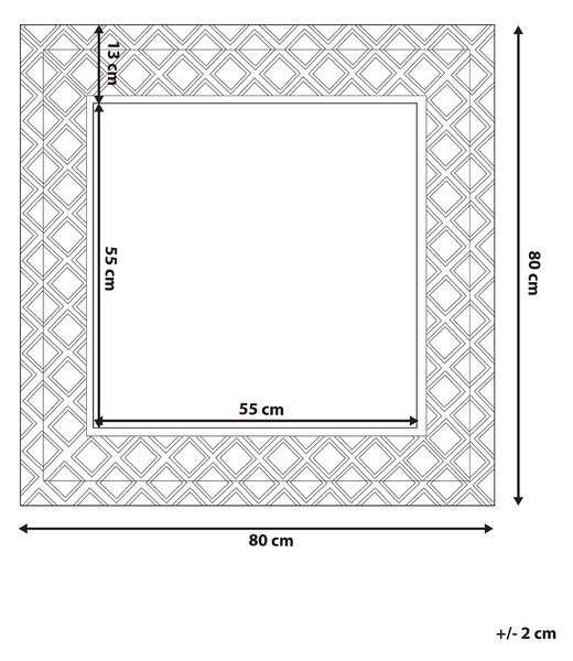 Zrcadlo EVETTES 80 cm 80 cm Kov Stříbrná