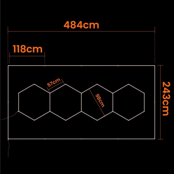 LED Stropní svítidlo LED/426W/85-265V 6500K 484x243 cm CRI 90 IP44 bílá