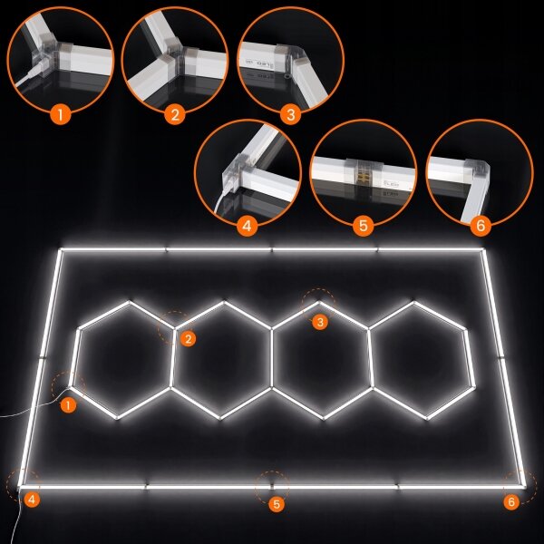 LED Stropní svítidlo LED/426W/85-265V 6500K 484x243 cm CRI 90 IP44 bílá