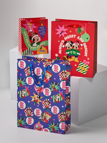 Sinsay - Vánoční dárkové tašky Mickey Mouse 3 ks - vícebarevná