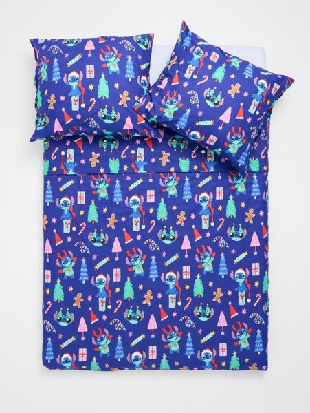 Sinsay - Sada ložního prádla se vánočním vzorem Stitch - námořnická modrá