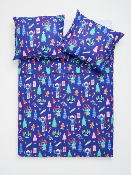 Sinsay - Sada ložního prádla se vánočním vzorem Stitch - námořnická modrá