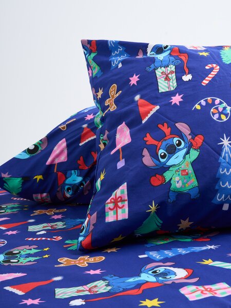 Sinsay - Sada ložního prádla se vánočním vzorem Stitch - námořnická modrá