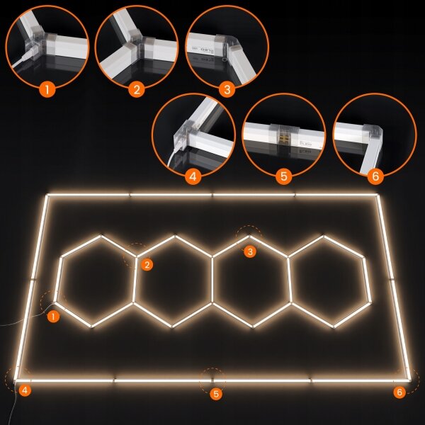 LED Stropní svítidlo LED/426W/85-265V 4000K 484x243 cm CRI 90 IP44 bílá