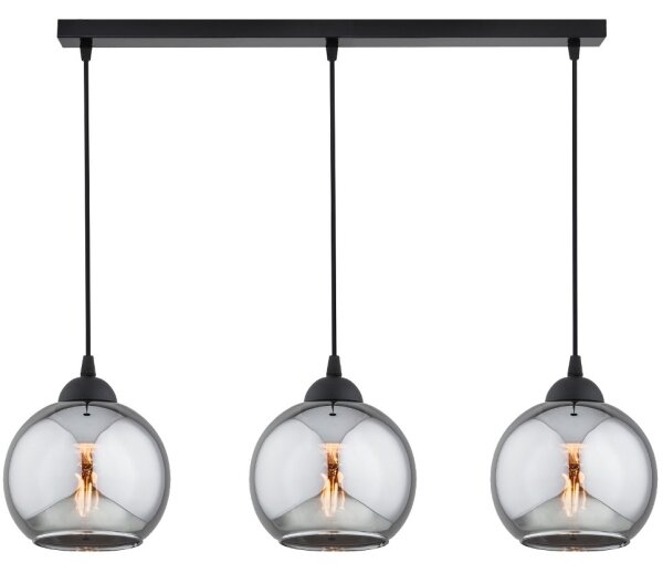 Brilagi - Lustr na lanku DIOR 3xE27/60W/230V černá/kouřová šedá