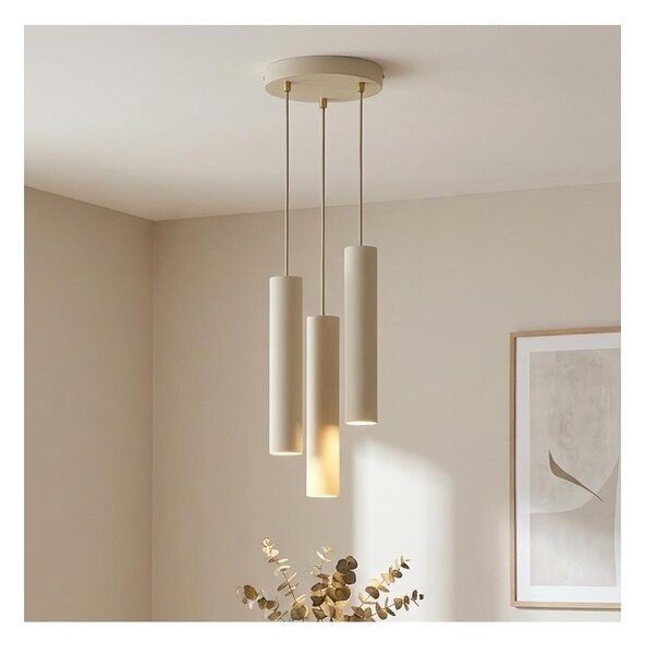 Brilagi - Lustr na lanku TUBE 3xGU10/15W/230V béžová/zlatá