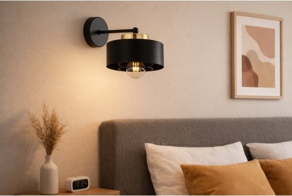 Brilagi - Nástěnná lampa SPRING 1xE27/60W/230V černá/zlatá