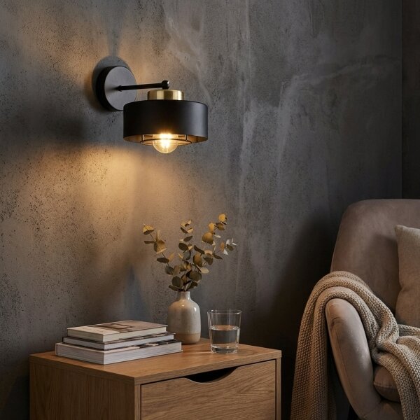 Brilagi - Nástěnná lampa SPRING 1xE27/60W/230V černá/zlatá