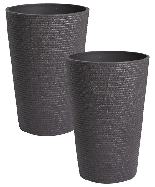 Sada 2 květináčů MEUM 35 cm Černá