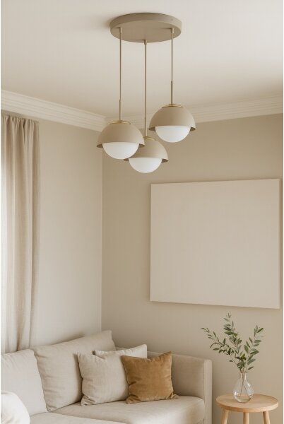 Brilagi - Lustr na lanku COSMO 3xE27/60W/230V béžová/zlatá