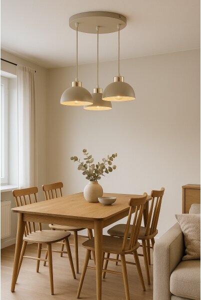 Brilagi - Lustr na lanku MOON 3xE27/60W/230V béžová/zlatá