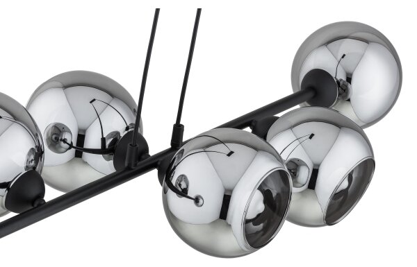 Brilagi - Lustr na lanku DIOR 6xE27/60W/230V černá/kouřová šedá