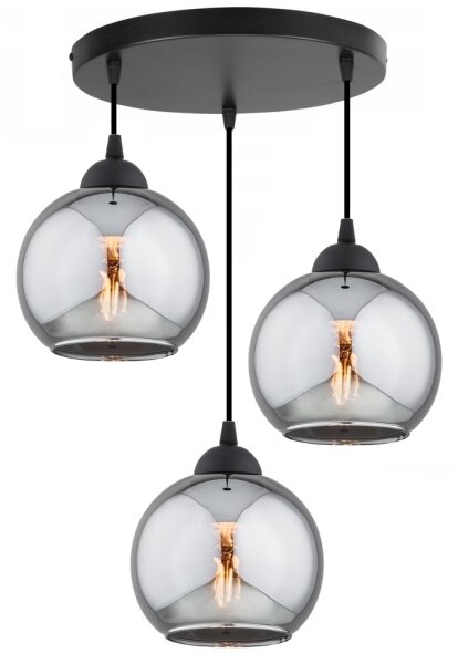 Brilagi - Lustr na lanku DIOR 3xE27/60W/230V černá/kouřová šedá