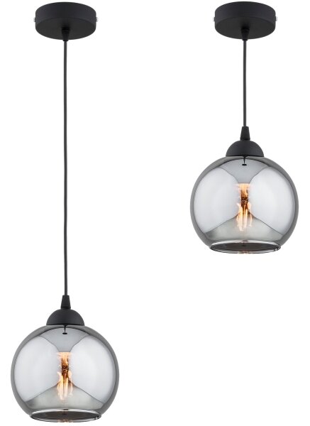 Brilagi - Lustr na lanku DIOR 1xE27/60W/230V černá/kouřová šedá