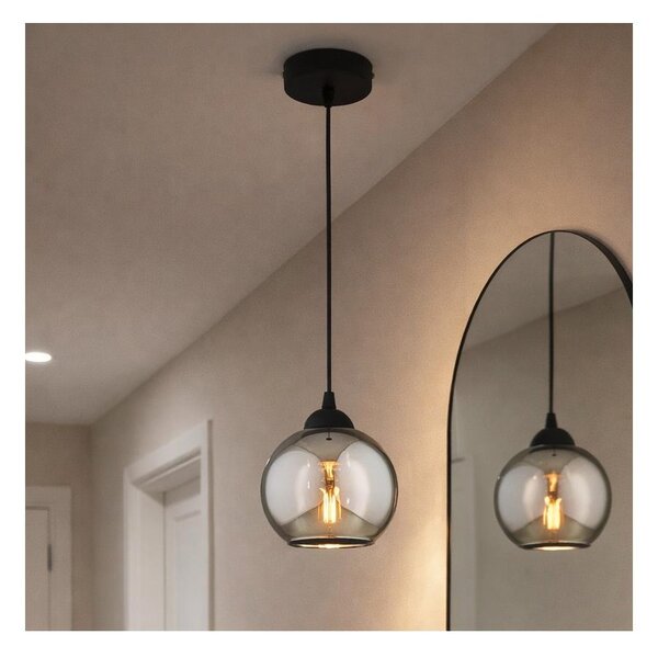 Brilagi - Lustr na lanku DIOR 1xE27/60W/230V černá/kouřová šedá