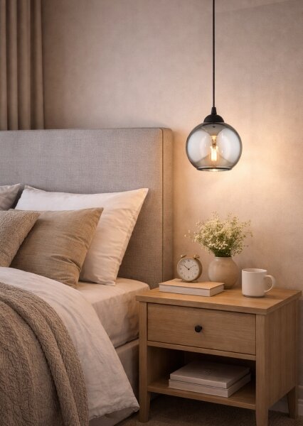Brilagi - Lustr na lanku DIOR 1xE27/60W/230V černá/kouřová šedá