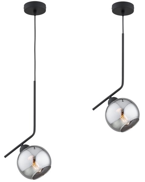 Brilagi - Lustr na lanku DIOR 1xE27/60W/230V černá/kouřová šedá