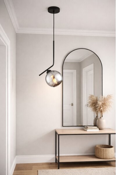 Brilagi - Lustr na lanku DIOR 1xE27/60W/230V černá/kouřová šedá
