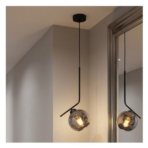 Brilagi - Lustr na lanku DIOR 1xE27/60W/230V černá/kouřová šedá