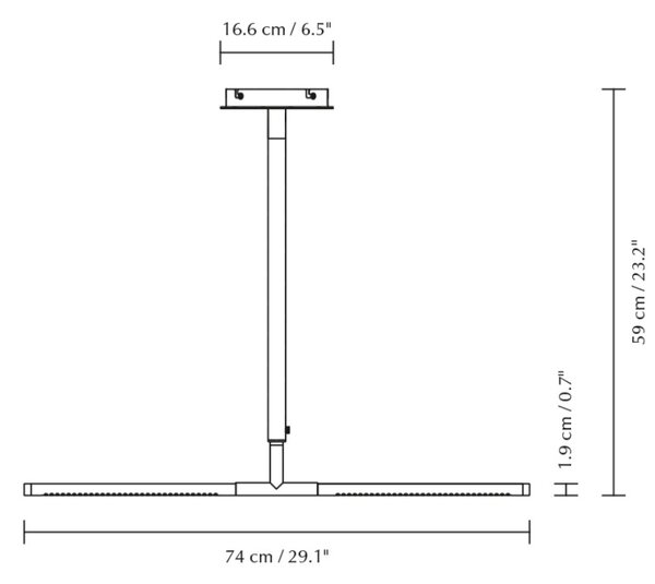 Umage Zlaté kovové závěsné LED světlo Omni 74 cm