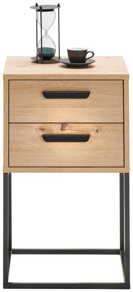 NOČNÍ STOLEK, černá, dub artisan, 40/65/38,5 cm Carryhome