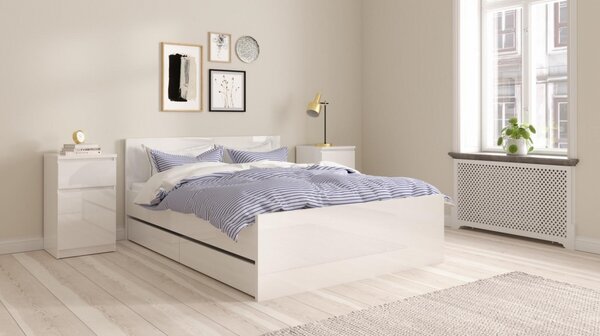 Noční stolek Simplicity IV, bílý lesk