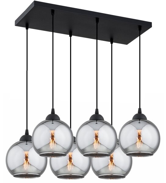Brilagi - Lustr na lanku DIOR 6xE27/60W/230V černá/kouřová šedá