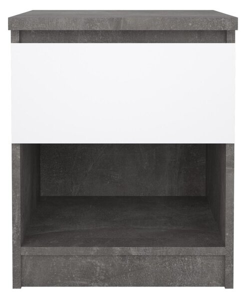 Noční stolek Simplicity, šedá / bílý lesk