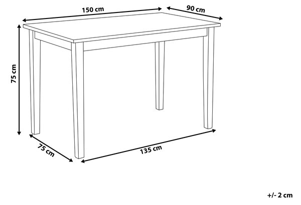 Jídelní stůl GEORGIA Černá 150 cm 90 cm Dřevo