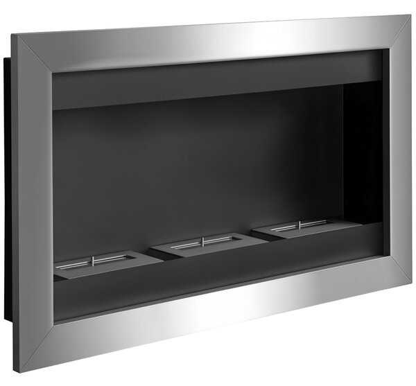 HOMCOM nástěnný bioetanolový krb s 3 nerezovými hořáky 110 x 63 x 16 cm | Aosom