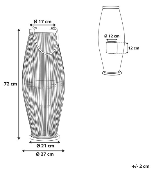 Lucerna TAHITI Bambus 72 cm Černá