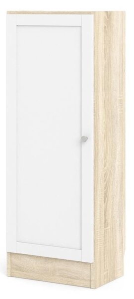 Skříň Bask 40,6 x 28,3 x 107,2 cm, dveře dřevo, dub sonoma / bílá