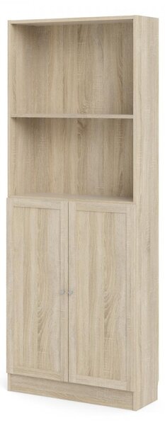 Skříň Bask 79 x 28,3 x 203,2 cm, dveře dřevo, dub sonoma