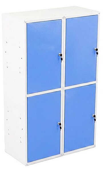 4x Uzamykatelná kovová skříňka Trestles SKM 350x350x700, modrá dvířka