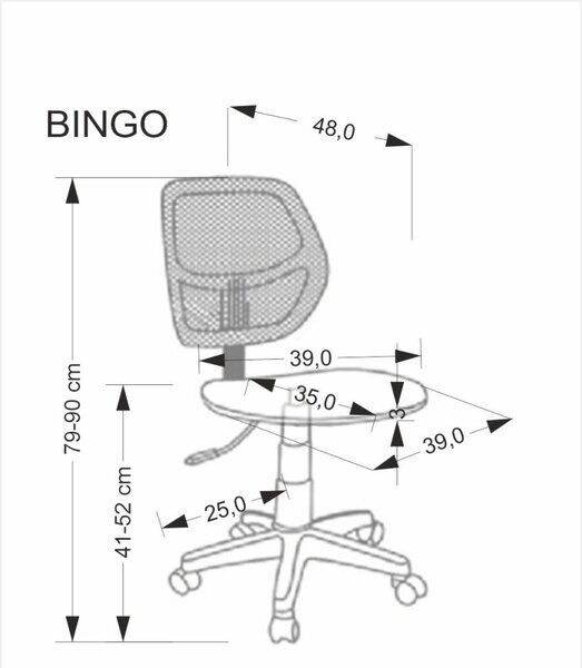 Halmar Dětská otočná židle BINGO růžová