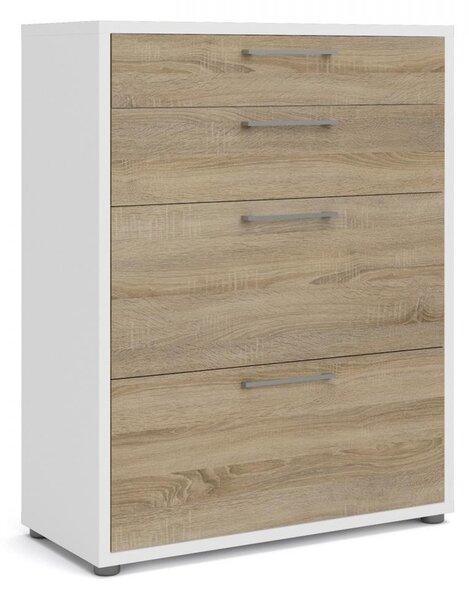 Skříň Modulo 89 x 40 x 113 cm, zásuvky, bílá / dub sonoma