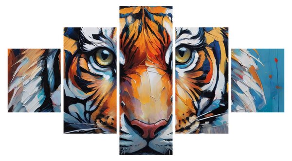 Obraz - Pohled tygra, malba (125x70 cm)