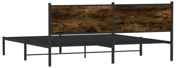 Kovový rám postele bez matrace kouřový dub 200 x 200 cm 3301350