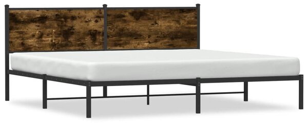 Kovový rám postele bez matrace kouřový dub 200 x 200 cm 3301350