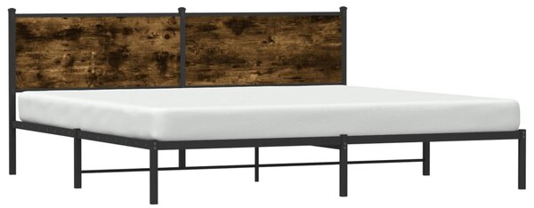 Kovový rám postele bez matrace kouřový dub 200 x 200 cm 3301350