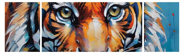 Obraz - Pohled tygra, malba (170x50 cm)