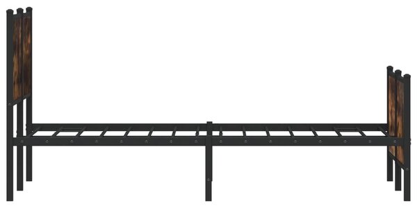 Kovový rám postele bez matrace kouřový dub 140 x 190 cm 3301351