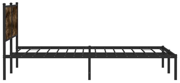 Kovový rám postele bez matrace kouřový dub 200 x 200 cm 3301350