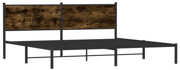 Kovový rám postele bez matrace kouřový dub 200 x 200 cm 3301350