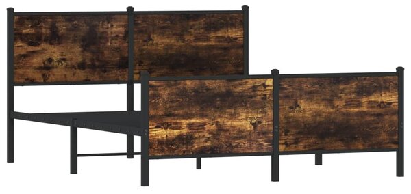 Kovový rám postele bez matrace kouřový dub 140 x 190 cm 3301351