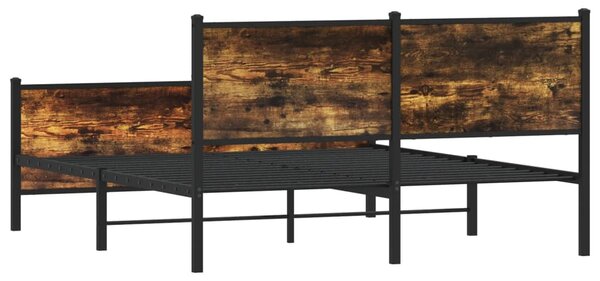 Kovový rám postele bez matrace kouřový dub 140 x 190 cm 3301351